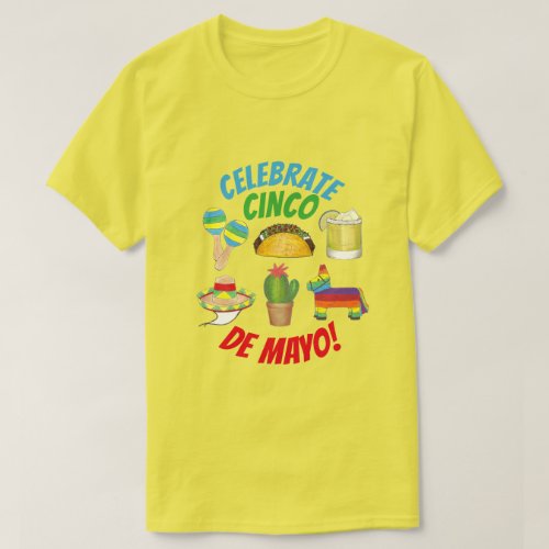 Celebrate Cinco de Mayo Fiesta Taco Piata Cactus T_Shirt