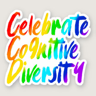 Celebrate Cognitive Diversity | Rainbow Typography Sticker