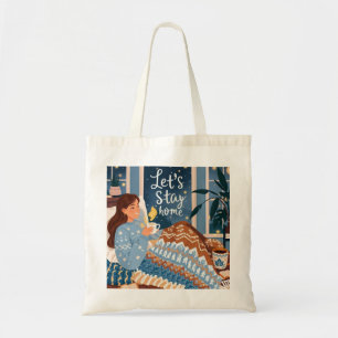 Celebrate cozy nights knitted blanket tote bag