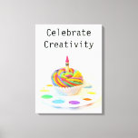 Celebrate Creativity Cupcake Canvas Print at Zazzle