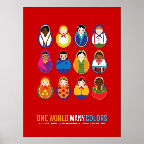 Celebrate Culture  Diversity One World Many Color Poster