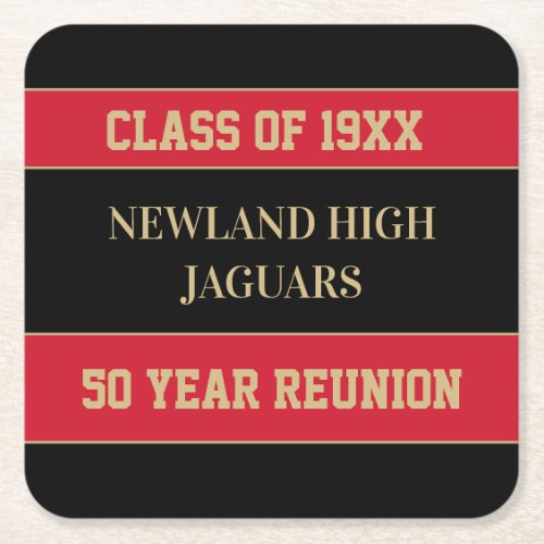 Celebrate CUSTOM Class Reunion  Square Paper Coaster