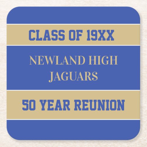 Celebrate CUSTOM Class Reunion  Square Paper Coaster