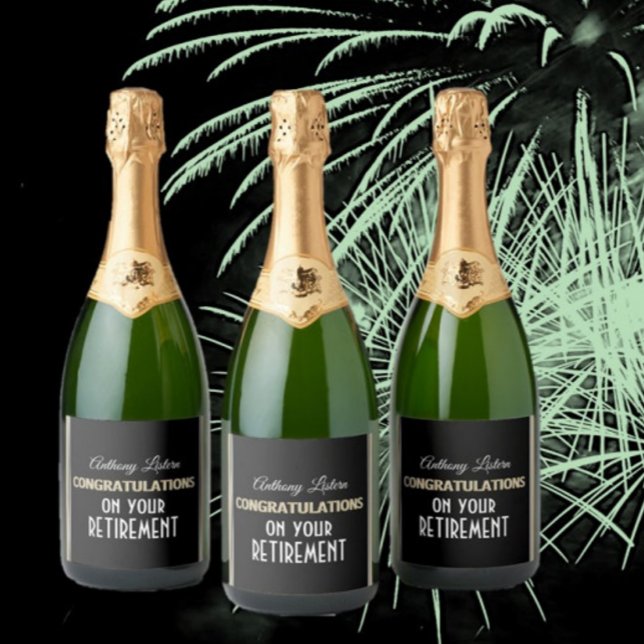 Celebrate! Custom Retirement Sparkling Wine Label (Creator Uploaded)