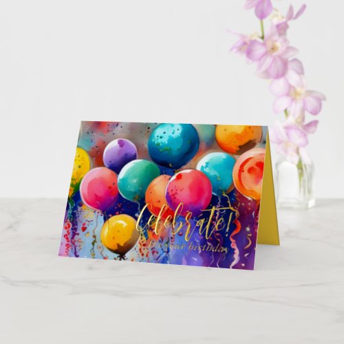 Celebrate Custom Text Any Occasion Foil Greeting Card