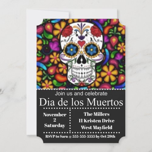 Celebrate Dia de los Muertos Party Invitation