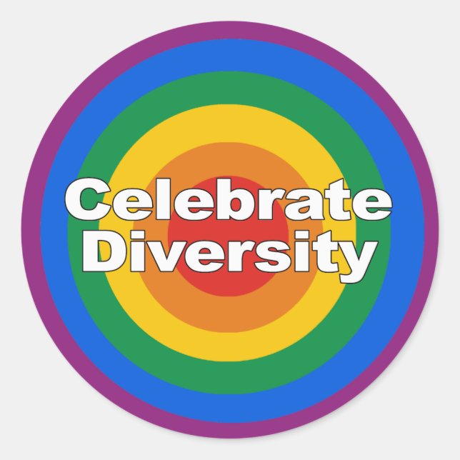 Celebrate Diversity 2 Classic Round Sticker (Front)