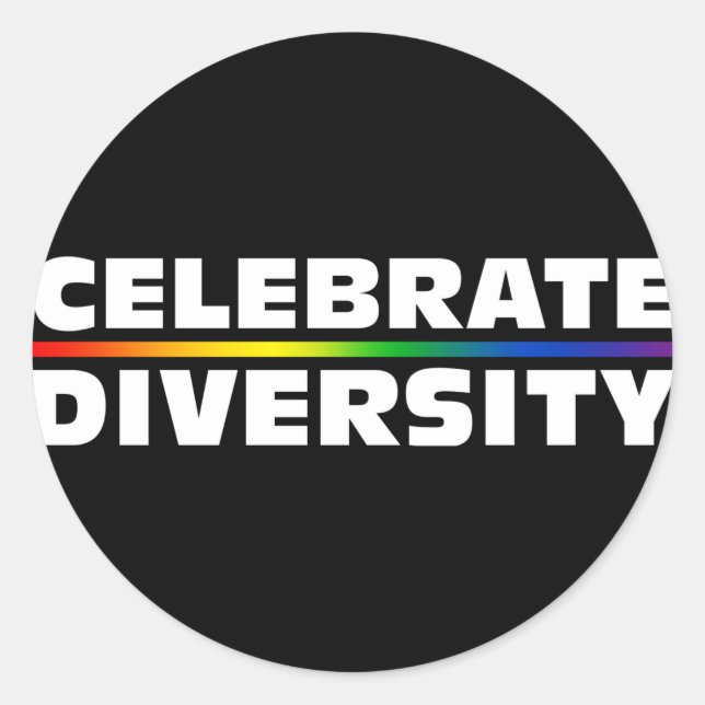 Celebrate Diversity Black Sticker (Front)