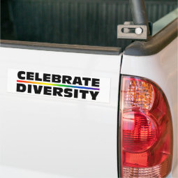 CafePress Celebrate Diversity Bumper Sticker - 10" X 3" Vinyl Decal, Weather Resistant - View #3