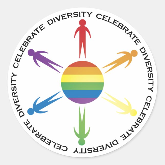 Celebrate Diversity Classic Round Sticker (Front)