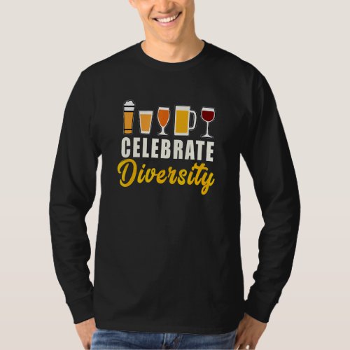 Celebrate Diversity Craft Beer Microbrew Hops  Dad T_Shirt