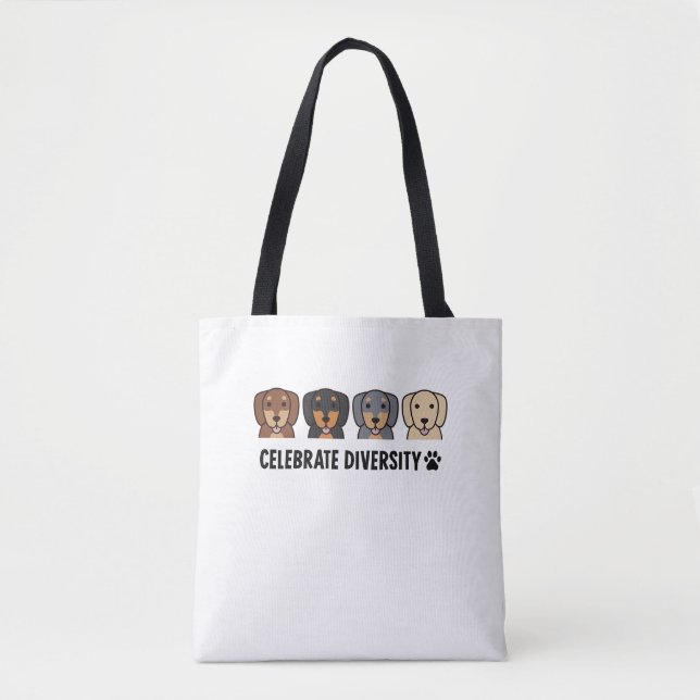 Celebrate Diversity Dachshund Dog. Perfect design  Tote Bag (Front)
