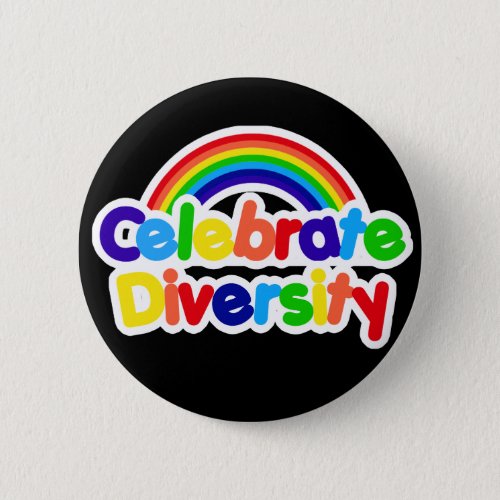 Celebrate Diversity Gay Pride Rainbow Button