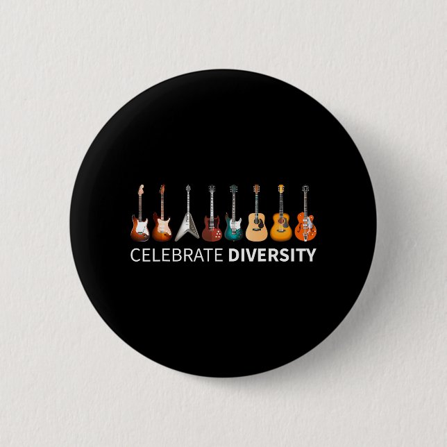celebrate diversity guitar I Might Look Like I'm Button (Front)