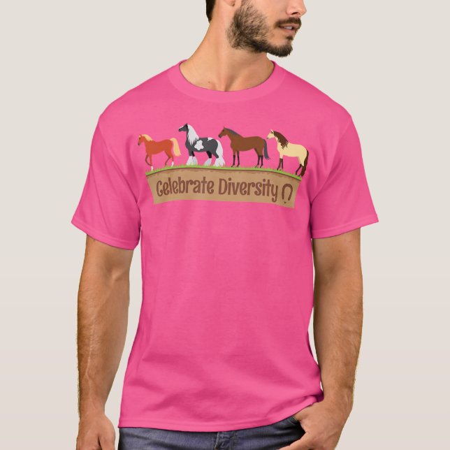 Celebrate Diversity Horse Breed Shirt Equestrian T (Front)