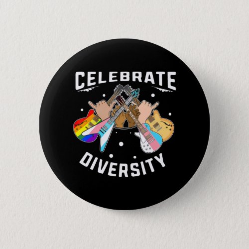 Celebrate Diversity Lgbt Trans Black Musician Button