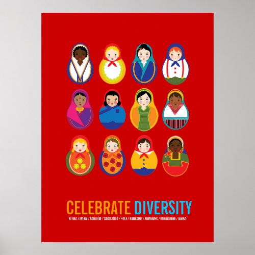 Celebrate Diversity Multicultural Day Kids Poster