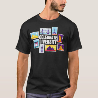 Celebrate Diversity  Philatelist Gifts for Stamp C T-Shirt