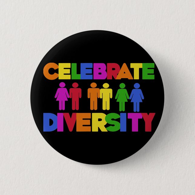 Celebrate Diversity Pinback Button (Front)