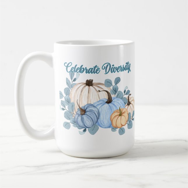 Celebrate Diversity Pumpkin  Coffee Mug (Left)