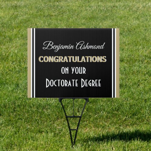 Celebrate Doctorate Degree Graduation yard sign