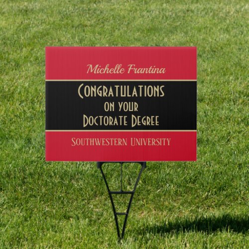 Celebrate Doctorate Degree Graduation yard sign