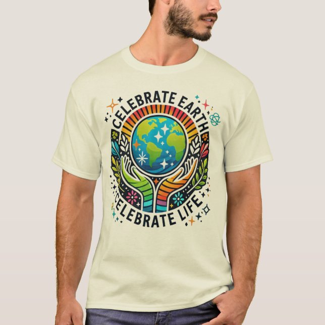 Celebrate Earth, Celebrate Life Men's Basic T-Shirt (Front)