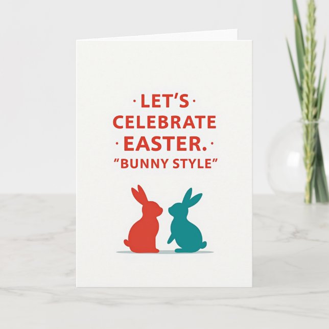 Celebrate Easter Bunny Style Card (Front)