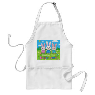 Celebrate Easter Colorful Bunnies Adult Apron