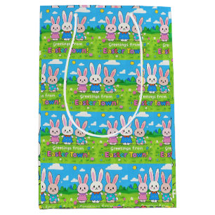 Celebrate Easter Colorful Bunnies Medium Gift Bag