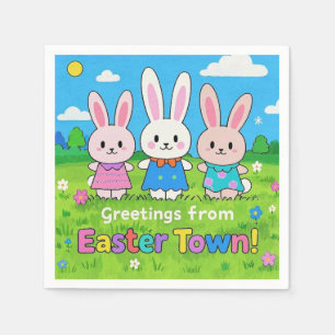 Celebrate Easter Colorful Bunnies Napkins