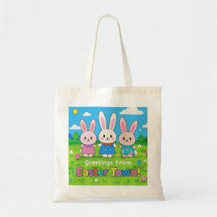 Celebrate Easter Colorful Bunnies  Tote Bag