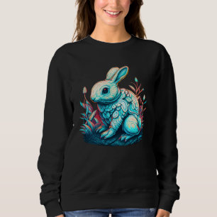 Celebrate Easter in style Cool Bunny Egg Illustrat Sweatshirt