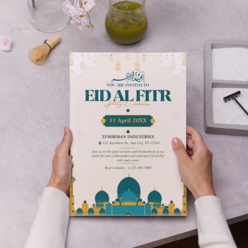 Celebrate Eid in Style Modern Illustrative Eid Invitation