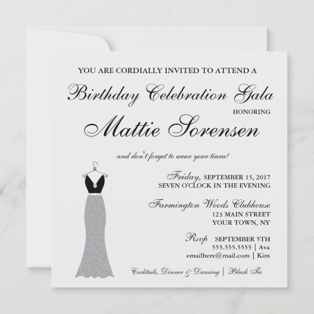 Celebrate Elegant Engagement Birthday Bridal Party Invitation (Back)