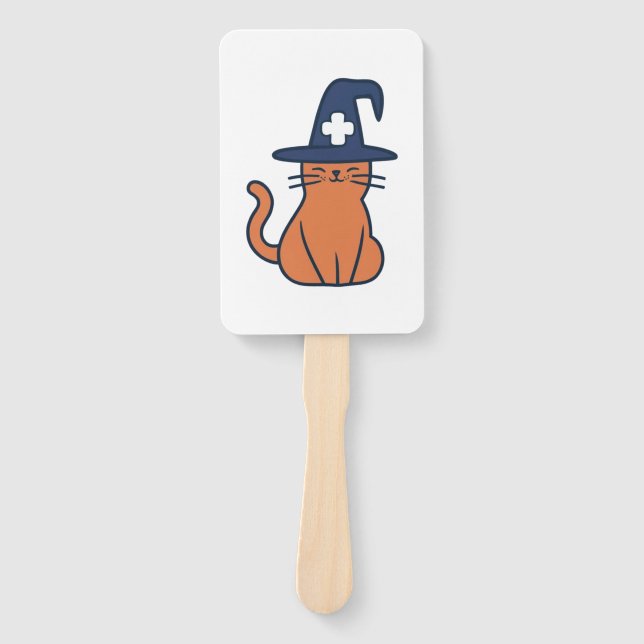 Celebrate Fall with a Feline Twist - One Spooky Nu Hand Fan (Front)