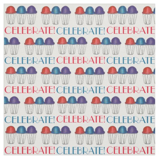 Celebrate Fourth 4th of July USA Italian Water Ice Fabric