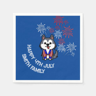 Celebrate Freedom - Cartoon dog - 4th of july Napkins