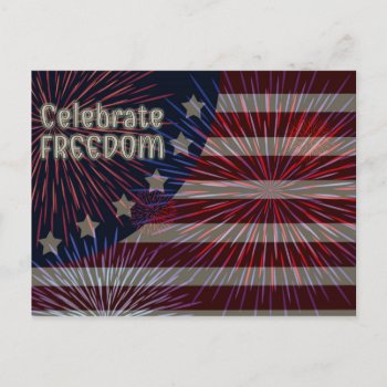 Celebrate Freedom Fireworks Postcard by SueshineStudio at Zazzle
