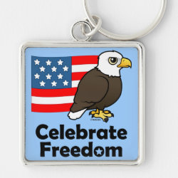 Celebrate Freedom Premium Square Keychain