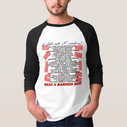 Celebrate Freedom  Read a BANNED Book stamp T_Shirt