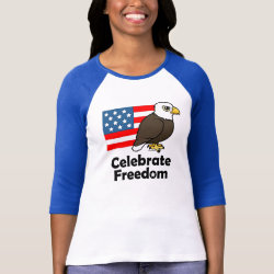 Celebrate Freedom Ladies Raglan Fitted T-Shirt
