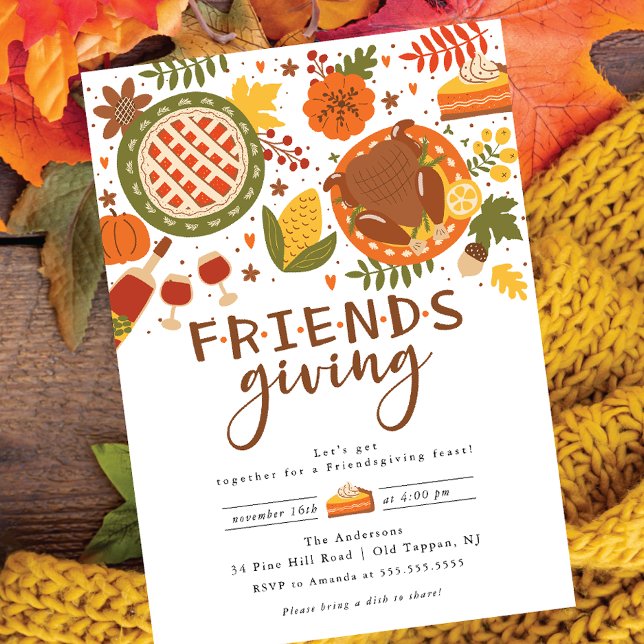 Celebrate Friendsgiving Dinner Invitation (Creator Uploaded)
