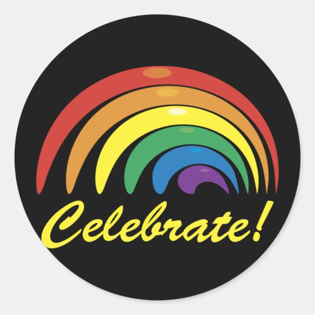 Celebrate Gay Pride Abstract Rainbow Stickers (Front)