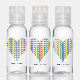Celebrate Gay PRIDE Rainbow Heart Love LGBTQ Hand Sanitizer