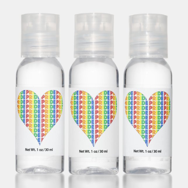 Celebrate Gay PRIDE Rainbow Heart Love LGBTQ Hand Sanitizer (Set)