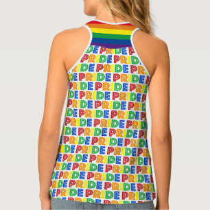 Celebrate Gay PRIDE Rainbow Stripe Love LGBTQ Tank Top