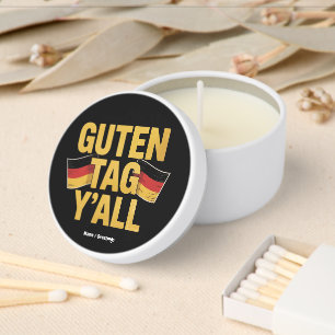 Celebrate German Heritage 'Guten Tag Y'all' Funny Mini Candle Favors