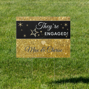 Celebrate! Glitz! Engagement Yard Sign