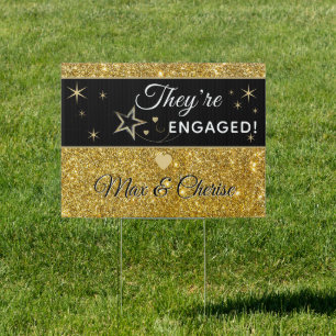 Celebrate! Glitz! Engagement Yard Sign
